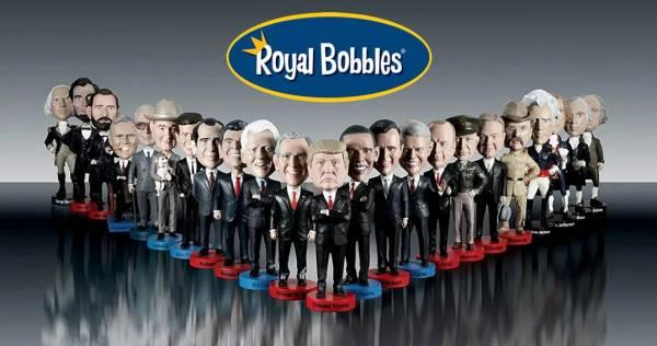 美國知名廠商生產的總統系列娃娃。圖／取材自Royal Bobbles官網