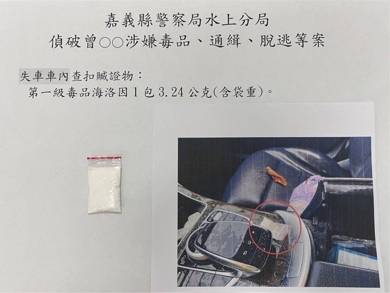 嘉義縣水上鄉曾姓男子涉犯販毒罪嫌，警方查扣海洛因、安非他命等毒品。記者黃于凡／翻攝