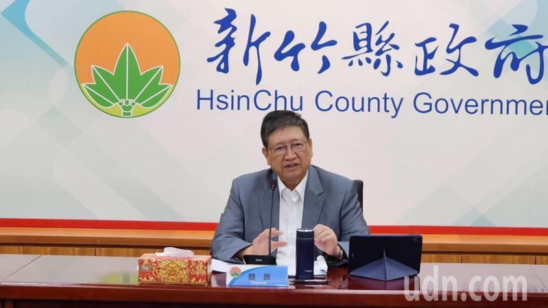 新竹縣長楊文科16日在主管會報提及將出國考察。記者胡蓬生/攝影 新竹縣長楊文科16日在主管會報提及將出國考察。記者胡蓬生/攝影