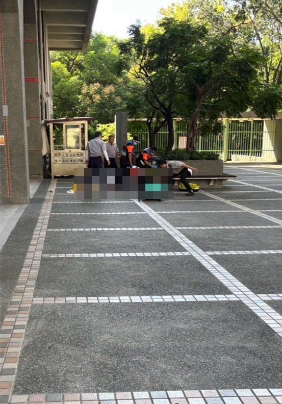 台南市某大學女學生疑似墜楊，當場沒有生命跡象。圖／民眾提供