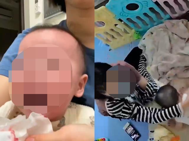 高雄一名陳姓保母被控訴照顧嬰兒時，拿毛巾蓋住嬰兒頭部並用力往地上壓，甚至讓嬰兒獨自從沙發上跌落地面，嬰兒當下滿嘴鮮血。記者宋原彰／翻攝